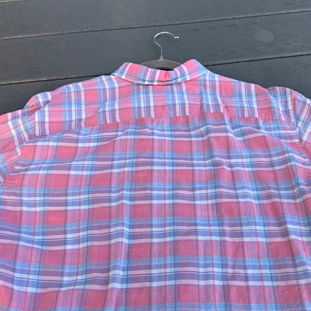 Faherty Men's Lightweight Plaid Shirt - Pink/Red and Blue - Picture 5 of 9